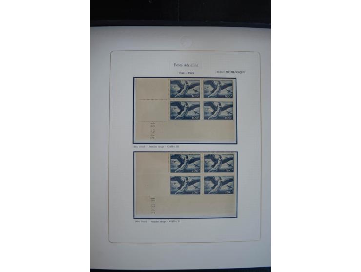 1927/87, Sammlung der Flugpost-Ausgaben mit vielen Eckrand-4er-Blocks mit Druckdaten, einigen Probedrucken etc., dabei u.a. M