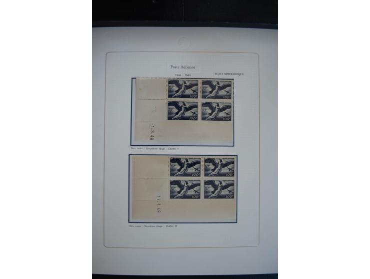 1927/87, Sammlung der Flugpost-Ausgaben mit vielen Eckrand-4er-Blocks mit Druckdaten, einigen Probedrucken etc., dabei u.a. M