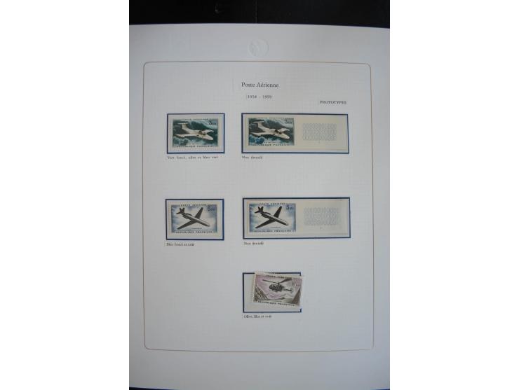 1927/87, Sammlung der Flugpost-Ausgaben mit vielen Eckrand-4er-Blocks mit Druckdaten, einigen Probedrucken etc., dabei u.a. M