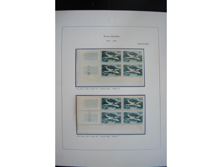 1927/87, Sammlung der Flugpost-Ausgaben mit vielen Eckrand-4er-Blocks mit Druckdaten, einigen Probedrucken etc., dabei u.a. M