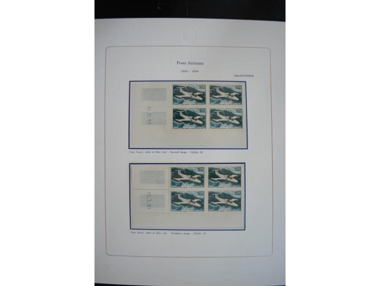 1927/87, Sammlung der Flugpost-Ausgaben mit vielen Eckrand-4er-Blocks mit Druckdaten, einigen Probedrucken etc., dabei u.a. M