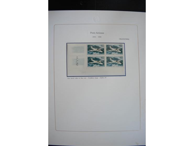 1927/87, Sammlung der Flugpost-Ausgaben mit vielen Eckrand-4er-Blocks mit Druckdaten, einigen Probedrucken etc., dabei u.a. M