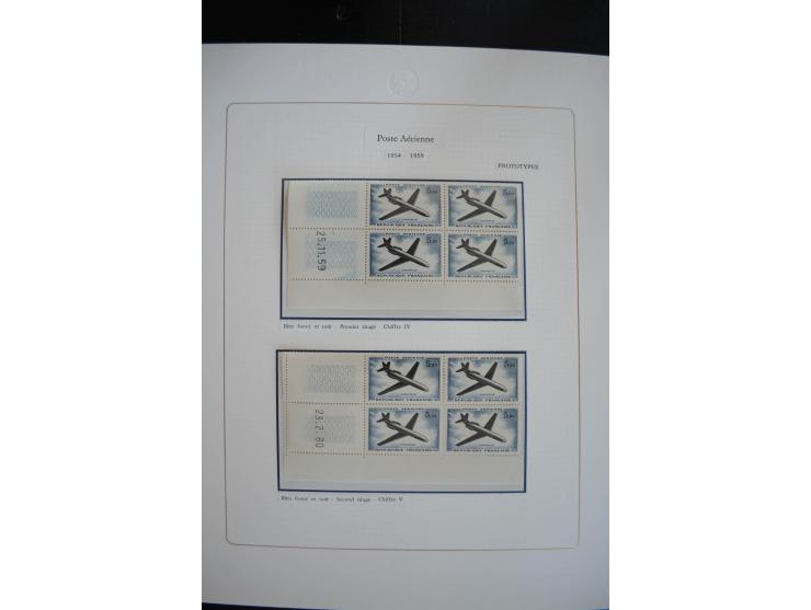 1927/87, Sammlung der Flugpost-Ausgaben mit vielen Eckrand-4er-Blocks mit Druckdaten, einigen Probedrucken etc., dabei u.a. M