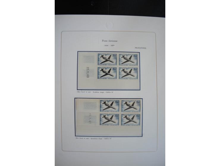 1927/87, Sammlung der Flugpost-Ausgaben mit vielen Eckrand-4er-Blocks mit Druckdaten, einigen Probedrucken etc., dabei u.a. M