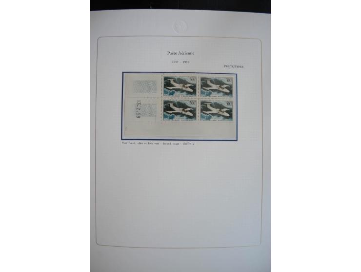 1927/87, Sammlung der Flugpost-Ausgaben mit vielen Eckrand-4er-Blocks mit Druckdaten, einigen Probedrucken etc., dabei u.a. M