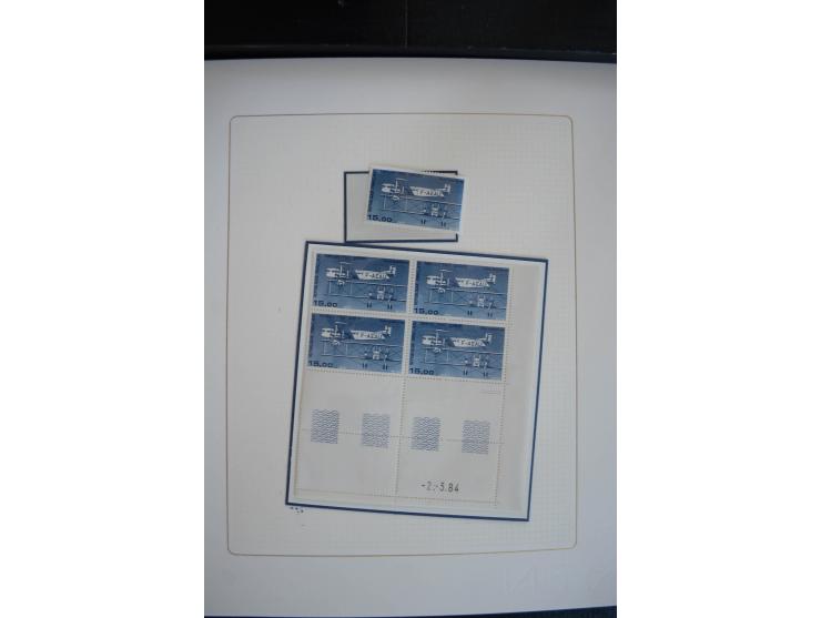1927/87, Sammlung der Flugpost-Ausgaben mit vielen Eckrand-4er-Blocks mit Druckdaten, einigen Probedrucken etc., dabei u.a. M