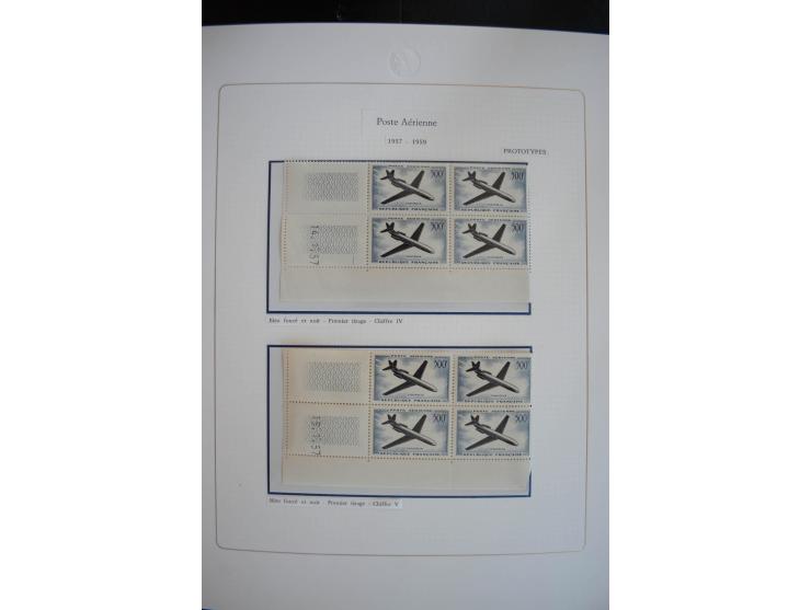 1927/87, Sammlung der Flugpost-Ausgaben mit vielen Eckrand-4er-Blocks mit Druckdaten, einigen Probedrucken etc., dabei u.a. M
