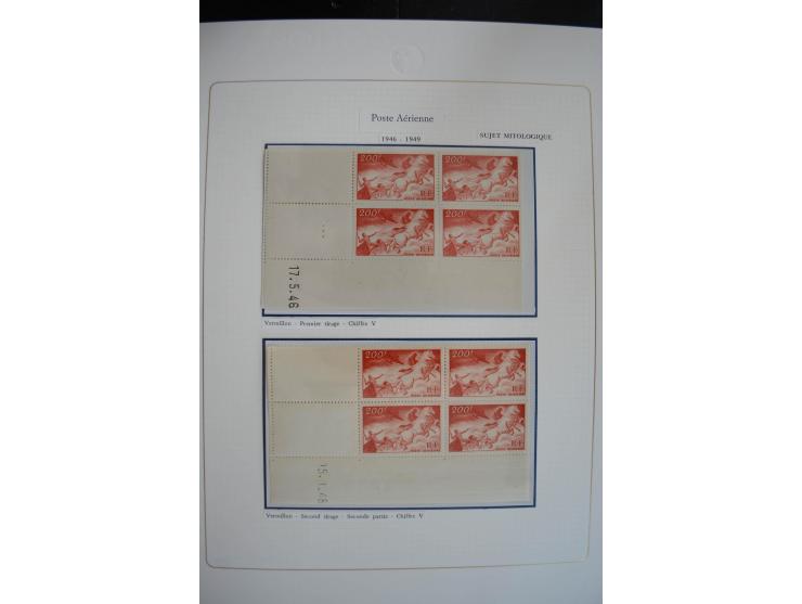 1927/87, Sammlung der Flugpost-Ausgaben mit vielen Eckrand-4er-Blocks mit Druckdaten, einigen Probedrucken etc., dabei u.a. M