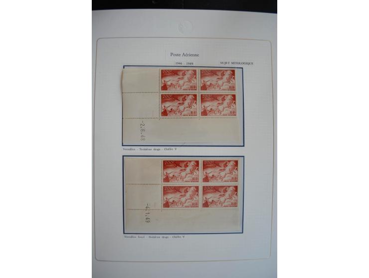 1927/87, Sammlung der Flugpost-Ausgaben mit vielen Eckrand-4er-Blocks mit Druckdaten, einigen Probedrucken etc., dabei u.a. M