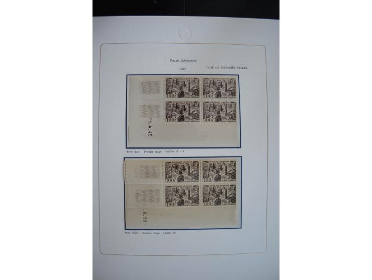 1927/87, Sammlung der Flugpost-Ausgaben mit vielen Eckrand-4er-Blocks mit Druckdaten, einigen Probedrucken etc., dabei u.a. M