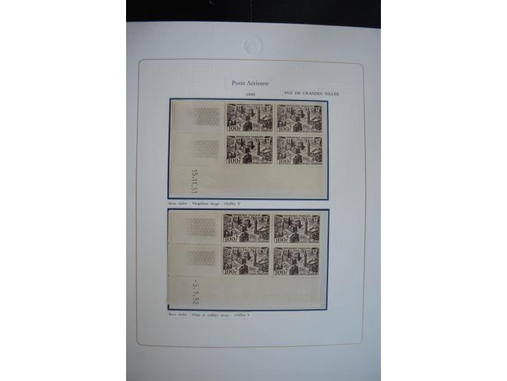 1927/87, Sammlung der Flugpost-Ausgaben mit vielen Eckrand-4er-Blocks mit Druckdaten, einigen Probedrucken etc., dabei u.a. M