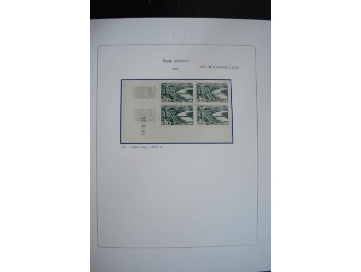 1927/87, Sammlung der Flugpost-Ausgaben mit vielen Eckrand-4er-Blocks mit Druckdaten, einigen Probedrucken etc., dabei u.a. M