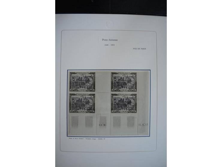 1927/87, Sammlung der Flugpost-Ausgaben mit vielen Eckrand-4er-Blocks mit Druckdaten, einigen Probedrucken etc., dabei u.a. M
