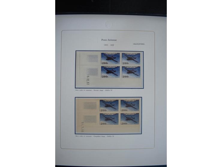 1927/87, Sammlung der Flugpost-Ausgaben mit vielen Eckrand-4er-Blocks mit Druckdaten, einigen Probedrucken etc., dabei u.a. M