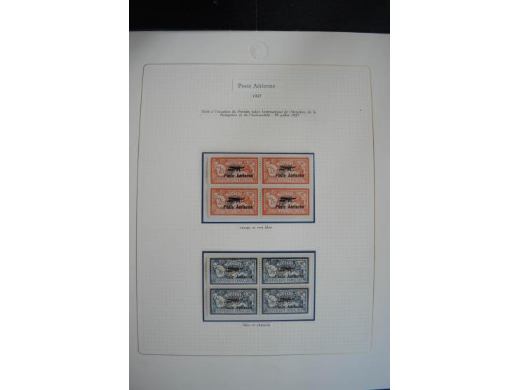 1927/87, Sammlung der Flugpost-Ausgaben mit vielen Eckrand-4er-Blocks mit Druckdaten, einigen Probedrucken etc., dabei u.a. M