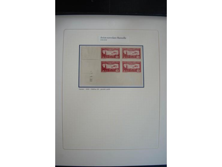 1927/87, Sammlung der Flugpost-Ausgaben mit vielen Eckrand-4er-Blocks mit Druckdaten, einigen Probedrucken etc., dabei u.a. M