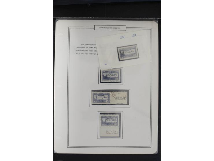 1930, EIPA, kleine Studie mit 7 Marken, dabei Kopfsteher, Umschlag mit Sonderstempel, etc.