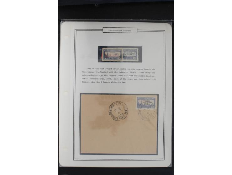 1930, EIPA, kleine Studie mit 7 Marken, dabei Kopfsteher, Umschlag mit Sonderstempel, etc.