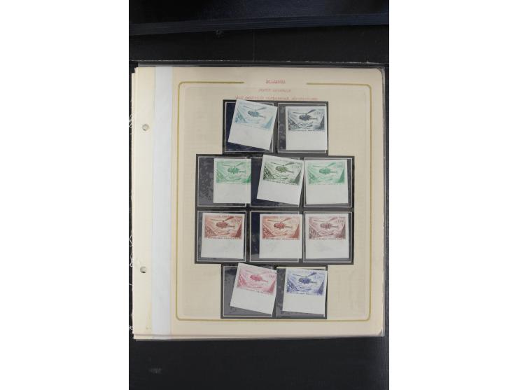 1958, Flugpost 1000 Fr., interessante Partie von über 110 Farbproben, postfrisch, gute Erhaltung