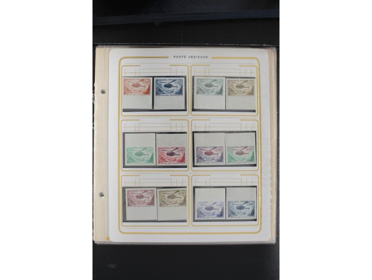 1958, Flugpost 1000 Fr., interessante Partie von über 110 Farbproben, postfrisch, gute Erhaltung