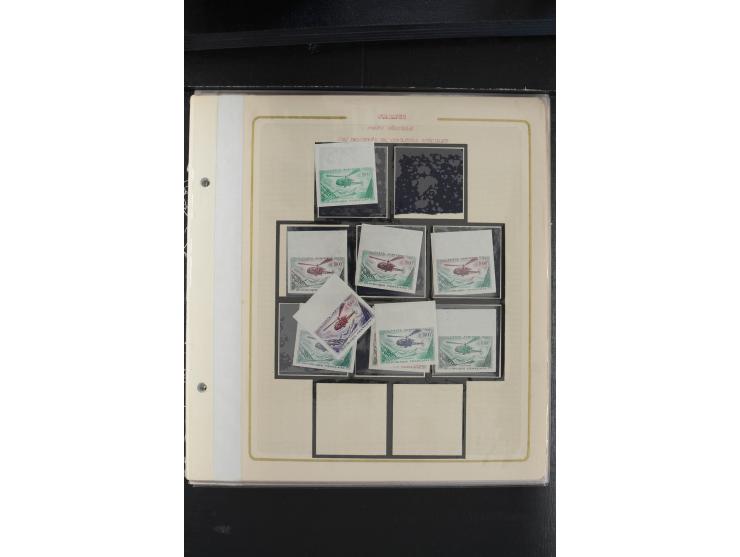 1958, Flugpost 1000 Fr., interessante Partie von über 110 Farbproben, postfrisch, gute Erhaltung