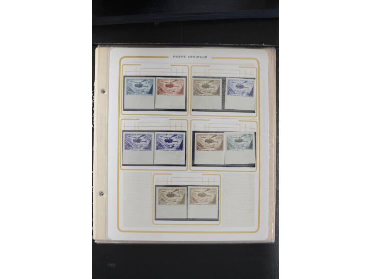 1958, Flugpost 1000 Fr., interessante Partie von über 110 Farbproben, postfrisch, gute Erhaltung