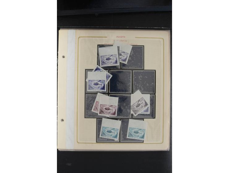 1958, Flugpost 1000 Fr., interessante Partie von über 110 Farbproben, postfrisch, gute Erhaltung