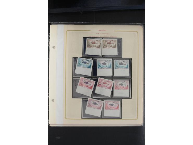 1958, Flugpost 1000 Fr., interessante Partie von über 110 Farbproben, postfrisch, gute Erhaltung
