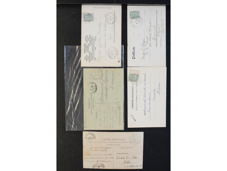 1863/1928 (ca.), Post in Palästina, 23 Briefe und Karten, dabei Frankreich Mi.-Nr. 20 und 23 mit GC 5089 auf Brief nach Züric