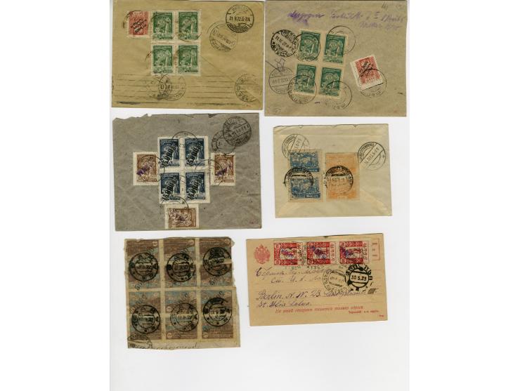 1922/23, 4 Briefe (2 Reco) und eine Karte nach Deutschland, dazu Briefstück