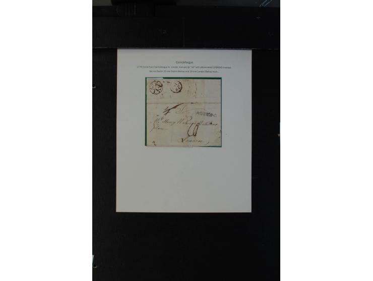 1712/1830 (ca.), aufgezogene Sammlung von rund 61 Briefen in sehr schöner Erhaltung, dabei Bishop Marks sowie viele 'Provinci