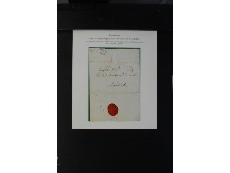 1712/1830 (ca.), aufgezogene Sammlung von rund 61 Briefen in sehr schöner Erhaltung, dabei Bishop Marks sowie viele 'Provinci