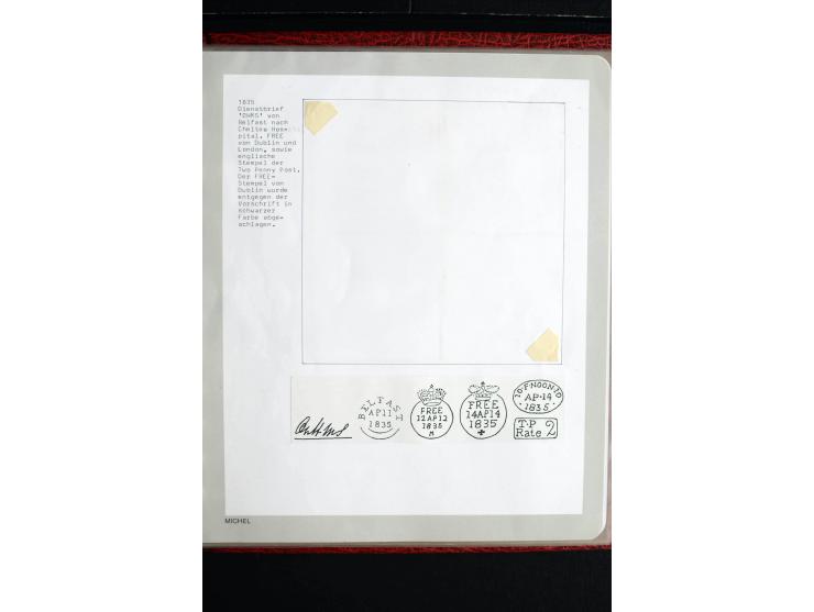 1740/1840 (ca.), überwiegend aufgezogene Sammlung von rund 50 Vorphila-Briefen, dabei viele interessante Stücke wie "S/IRELAN