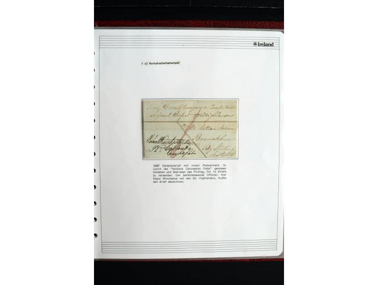 1740/1840 (ca.), überwiegend aufgezogene Sammlung von rund 50 Vorphila-Briefen, dabei viele interessante Stücke wie "S/IRELAN