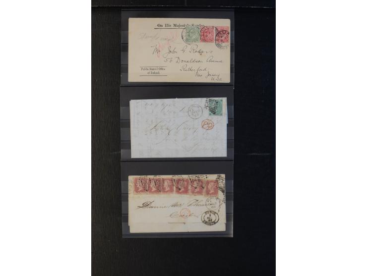 1863/1911, 21 frankierte Auslandsbriefe, fast ausschließlich Victoria-Frankaturen, u.a. nach Kanada, Ceylon, China, Brasilien