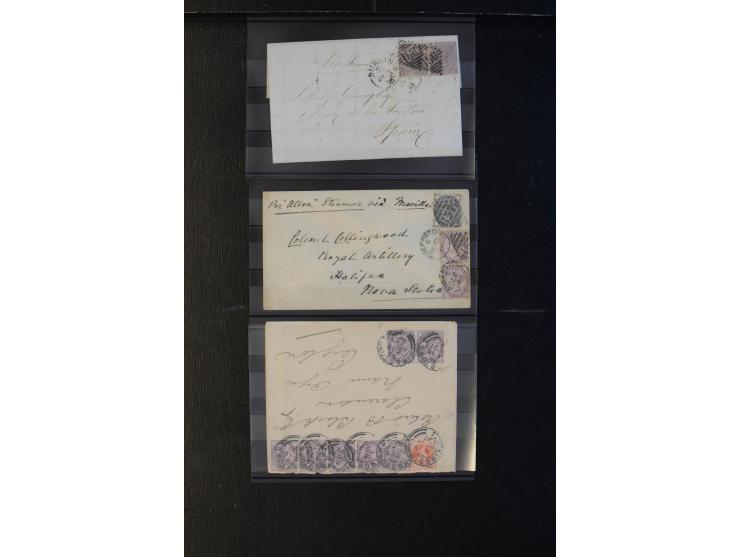 1863/1911, 21 frankierte Auslandsbriefe, fast ausschließlich Victoria-Frankaturen, u.a. nach Kanada, Ceylon, China, Brasilien