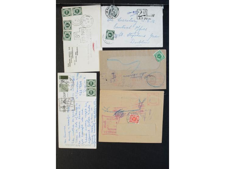 NACHPORTO: 1902/90, rund 40 Briefe und Karten mit irischen bzw. ausländischen Nachporto-Stempeln und -Frankaturen