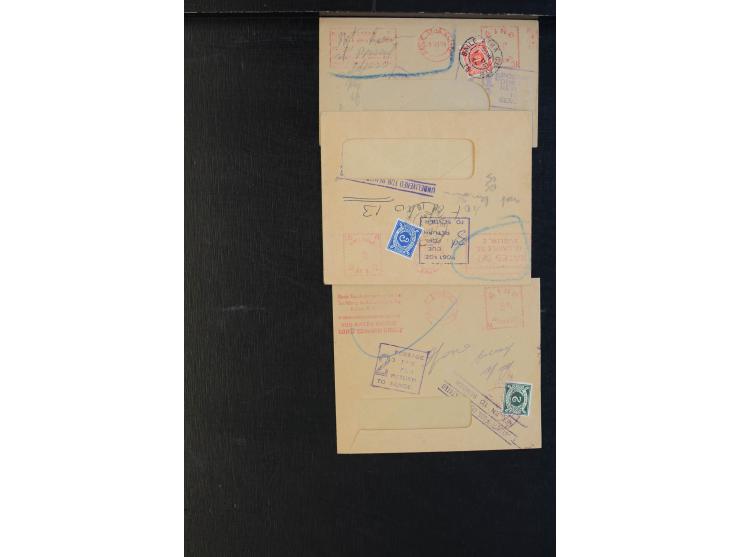 NACHPORTO: 1902/90, rund 40 Briefe und Karten mit irischen bzw. ausländischen Nachporto-Stempeln und -Frankaturen