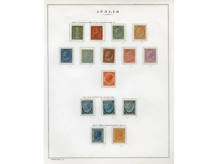 1863/38 (ca.), ungebrauchte Partie auf Albenblättern, dabei viele gute Werte, u.a. Italien Reklamemarken 92 R6-8, Ital. Somal
