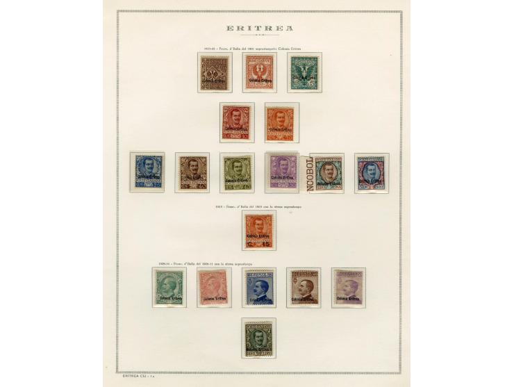 1863/38 (ca.), ungebrauchte Partie auf Albenblättern, dabei viele gute Werte, u.a. Italien Reklamemarken 92 R6-8, Ital. Somal