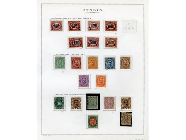 1863/38 (ca.), ungebrauchte Partie auf Albenblättern, dabei viele gute Werte, u.a. Italien Reklamemarken 92 R6-8, Ital. Somal