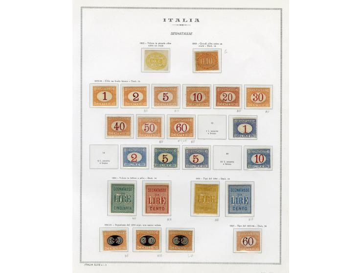 1863/38 (ca.), ungebrauchte Partie auf Albenblättern, dabei viele gute Werte, u.a. Italien Reklamemarken 92 R6-8, Ital. Somal