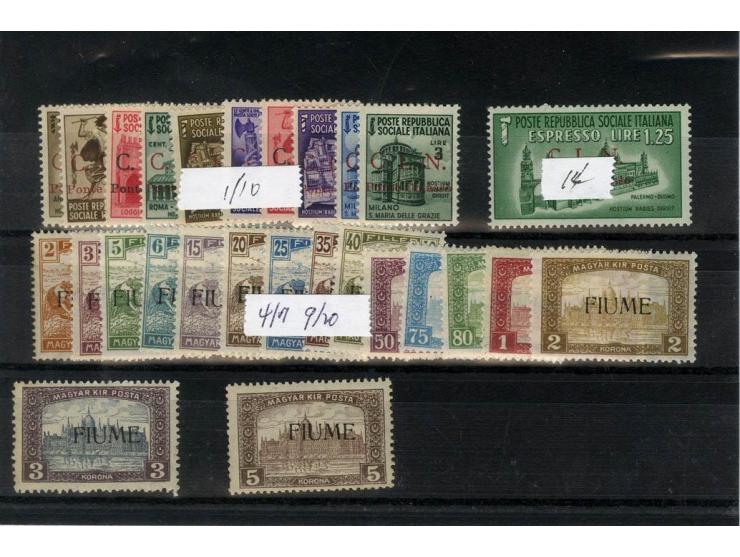 1920/44, interessante, meist ungebraucht/postfrische Partie auf Steckkarten, dabei verschiedene Besetzungsausgaben, Kolonien,