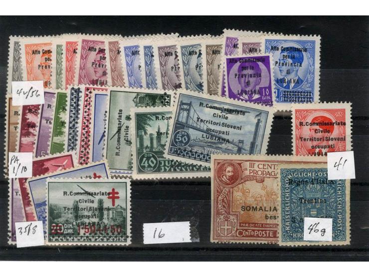 1920/44, interessante, meist ungebraucht/postfrische Partie auf Steckkarten, dabei verschiedene Besetzungsausgaben, Kolonien,