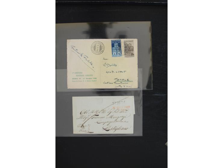 1810/1960 (ca.), ca. 50 Briefe, Karten und Ganzsachen inkl. etwas Gebiete, dabei viele interessante Vorphila-Briefe, Altitali