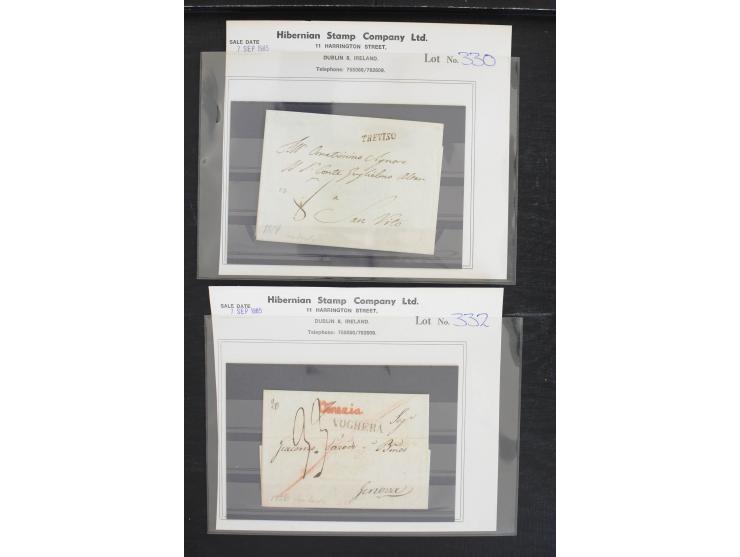 1810/1960 (ca.), ca. 50 Briefe, Karten und Ganzsachen inkl. etwas Gebiete, dabei viele interessante Vorphila-Briefe, Altitali