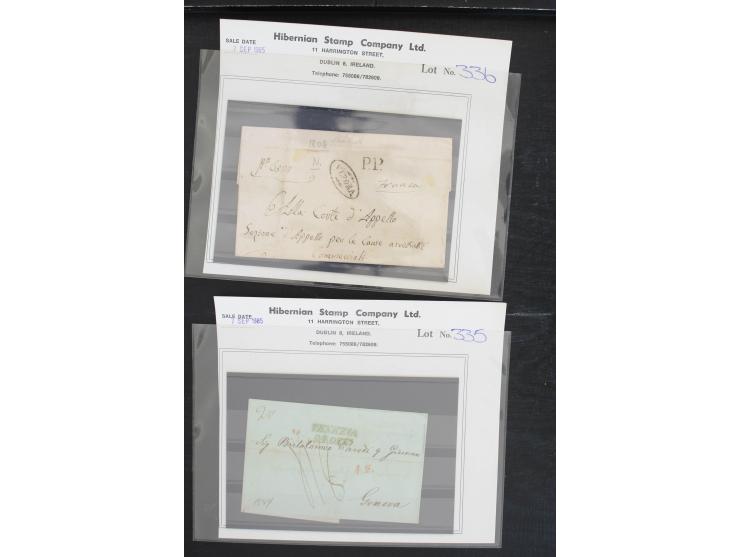 1810/1960 (ca.), ca. 50 Briefe, Karten und Ganzsachen inkl. etwas Gebiete, dabei viele interessante Vorphila-Briefe, Altitali
