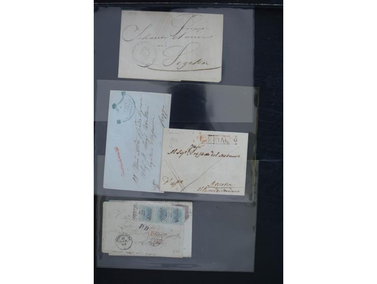 1810/1960 (ca.), ca. 50 Briefe, Karten und Ganzsachen inkl. etwas Gebiete, dabei viele interessante Vorphila-Briefe, Altitali