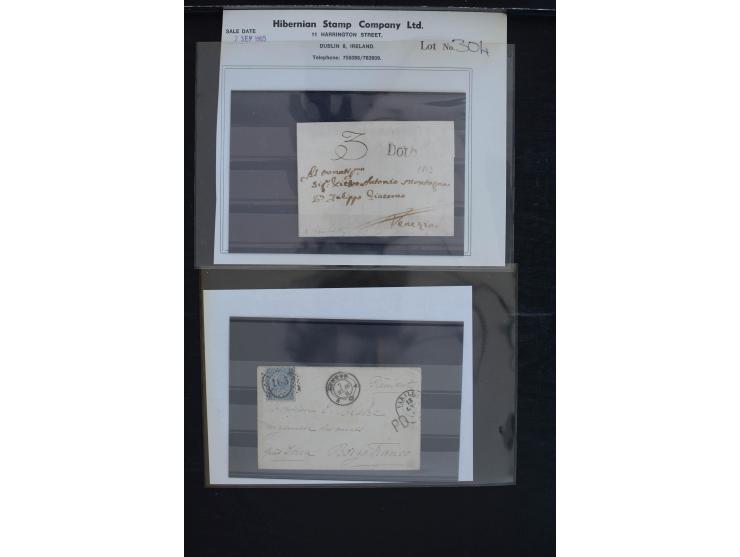 1810/1960 (ca.), ca. 50 Briefe, Karten und Ganzsachen inkl. etwas Gebiete, dabei viele interessante Vorphila-Briefe, Altitali