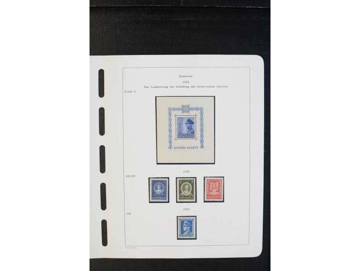 1941/45, postfrische und etwas ungebrauchte Sammlung mit Mi.-Nr. 24-38, 170-72 und Bl.8, je Fotoattest bzw. Fotobefund Huzani